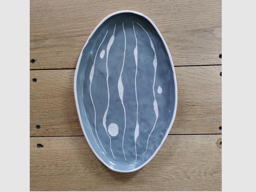 Oval platter 'Poppy',  L 28cm x W16,5cm